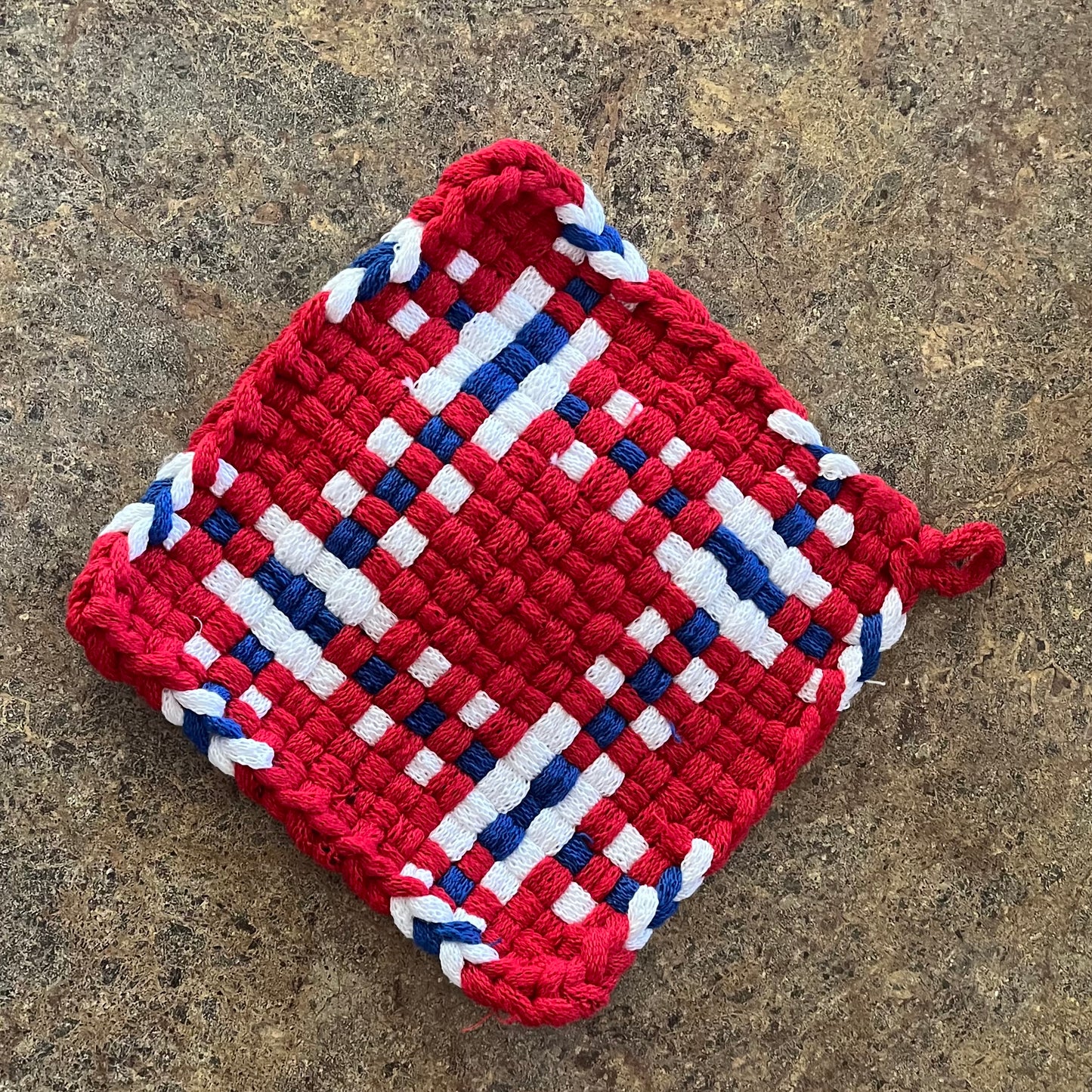 Red, White and Blue Pot Holder