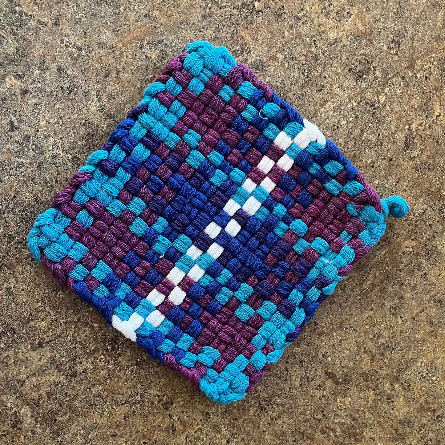 Purple and Blues Pot Holder