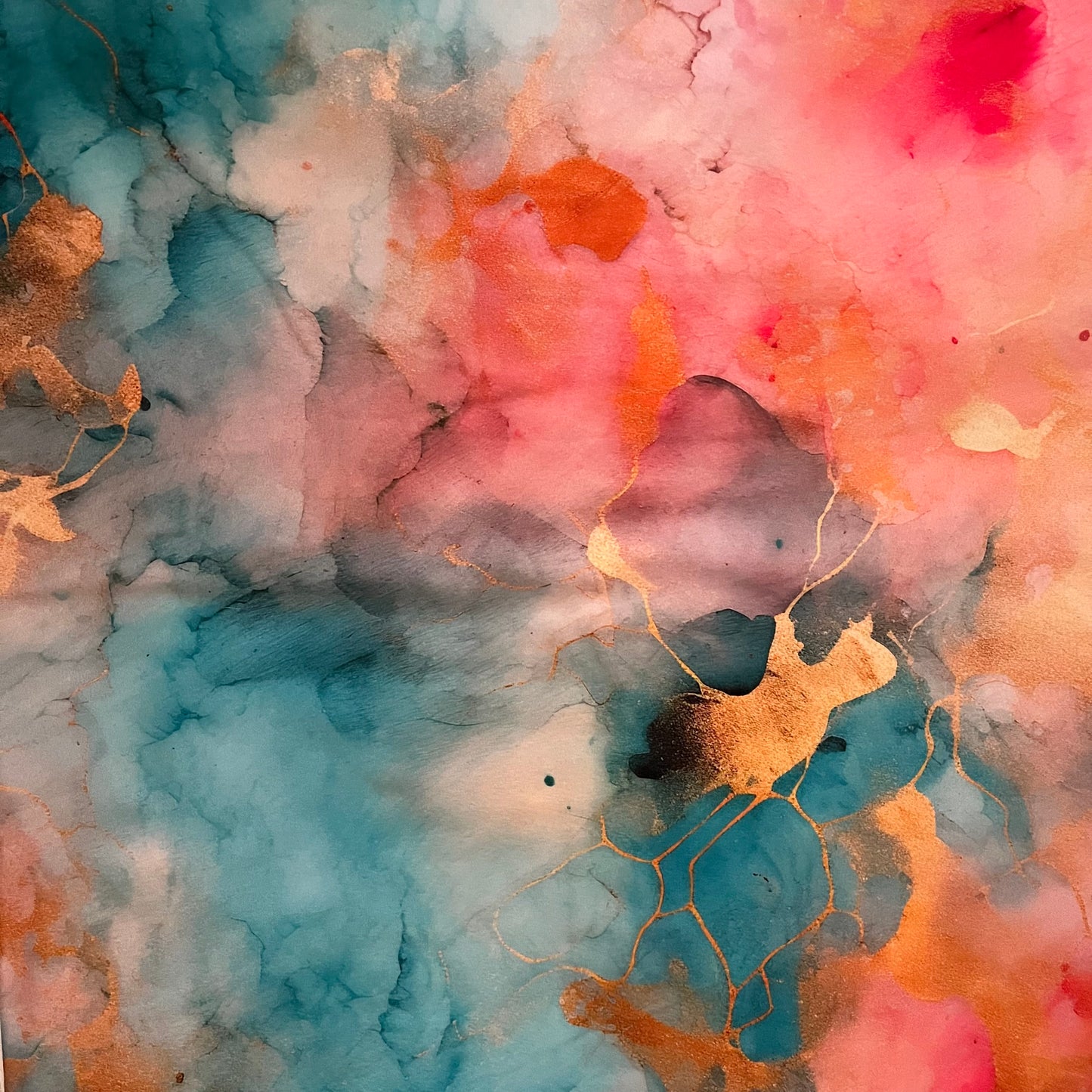 Gold Aqua Inked Knot Front Headband