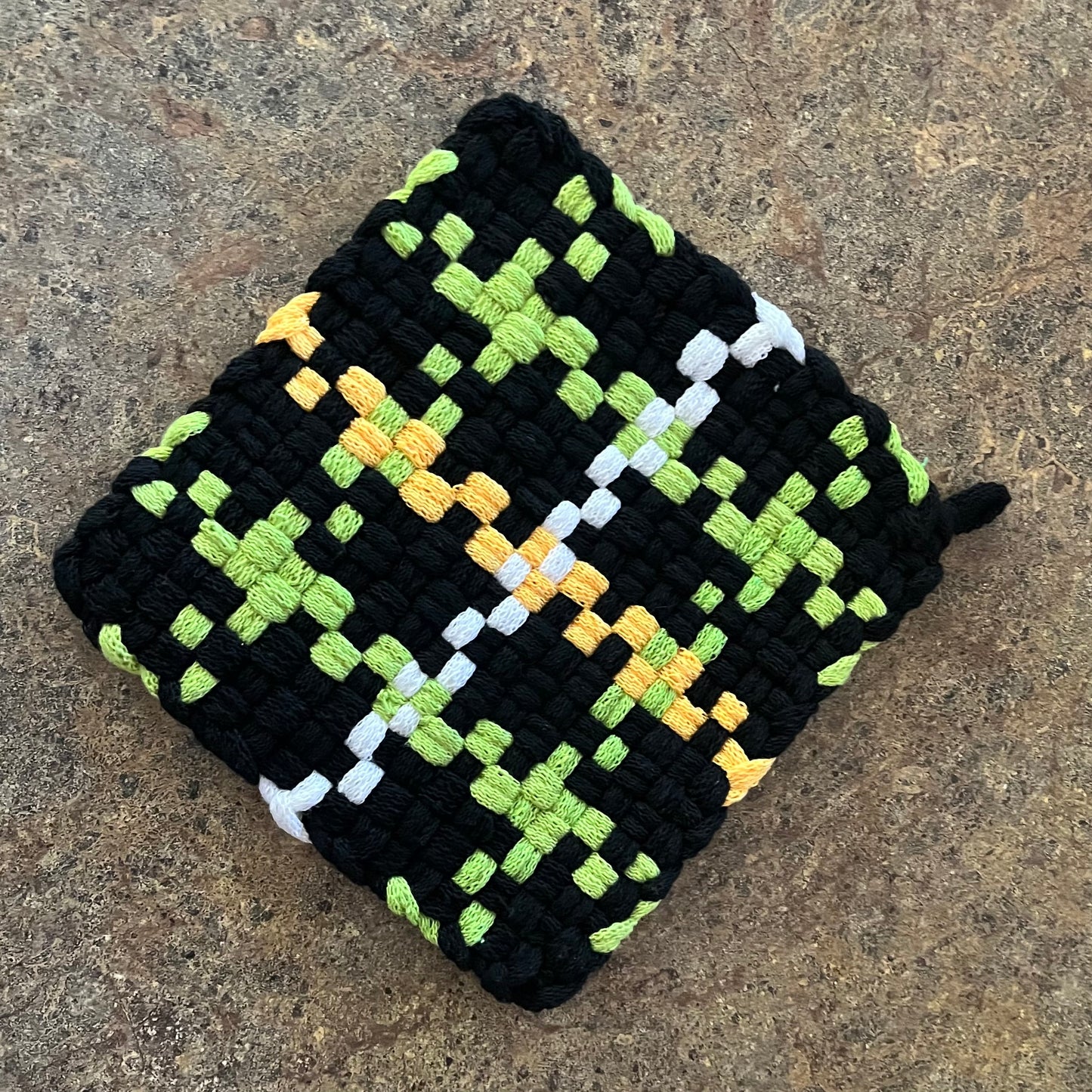 Black and Neon Pot Holder