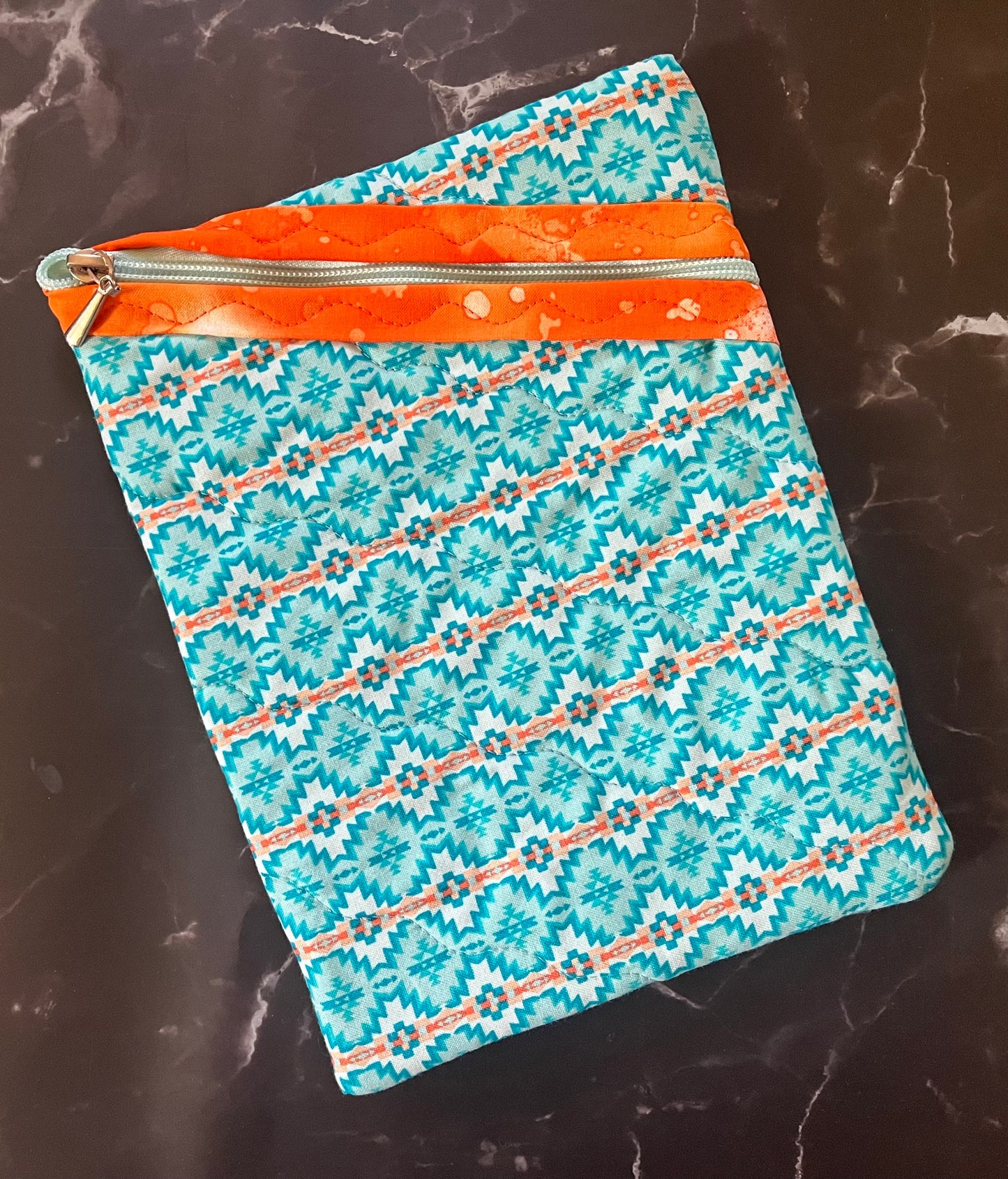 Blue Aztec Book Sleeve - Large