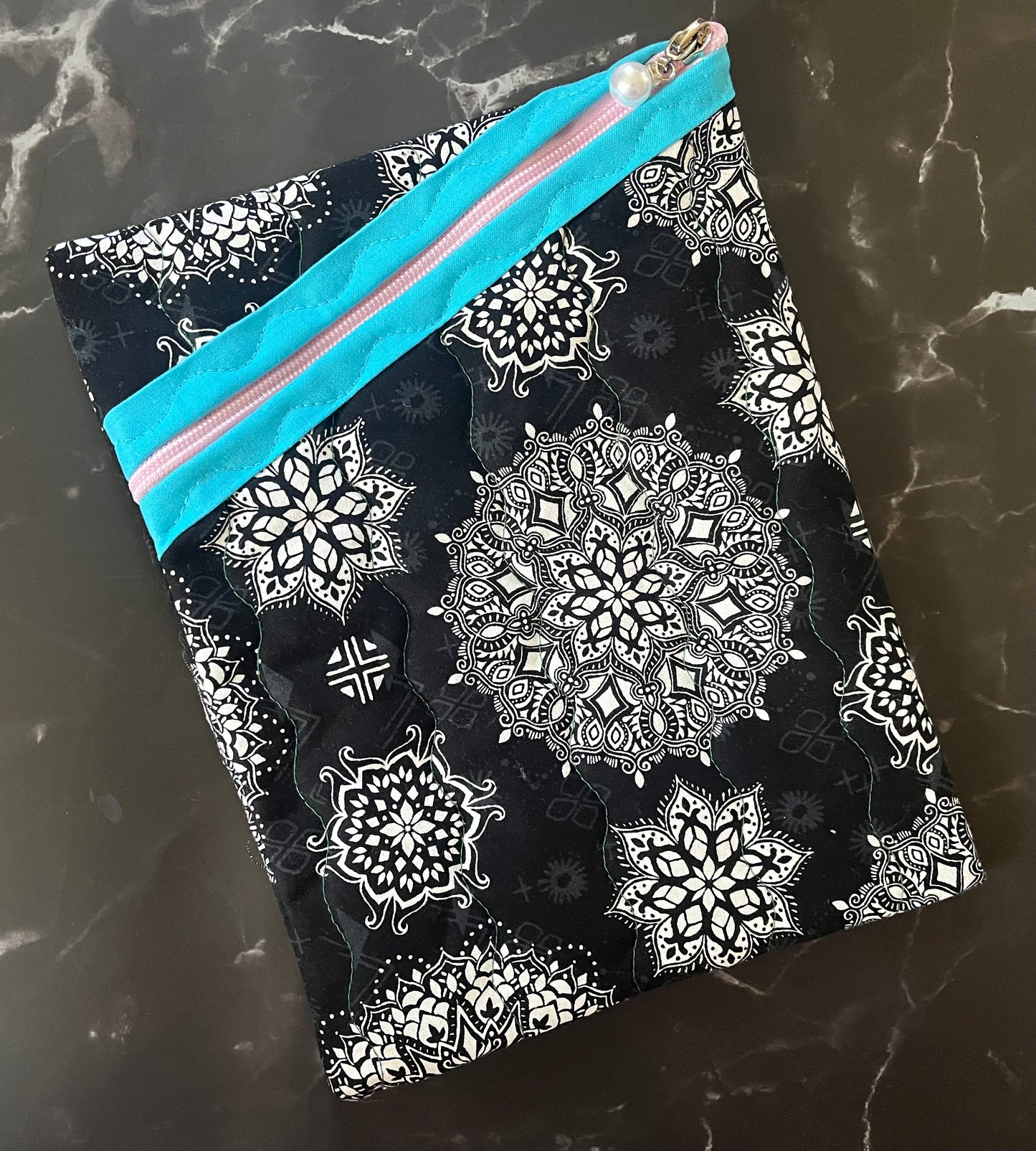 Mandala's on Black Book Sleeve - Large
