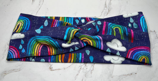 Rainy Rainbows Twist Headband