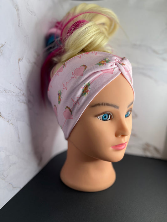 Floral Heartbeat Knot Headband