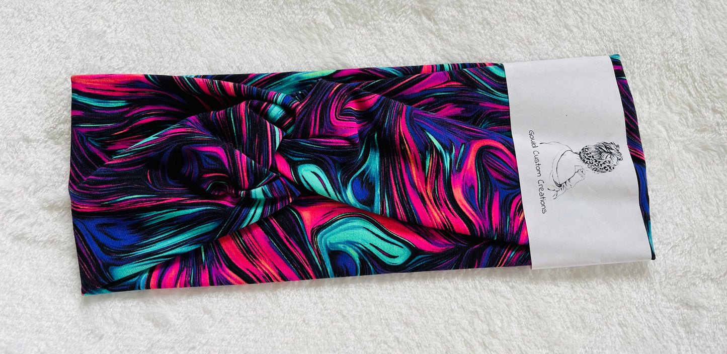 Melted Pink and Purple Twist Headband