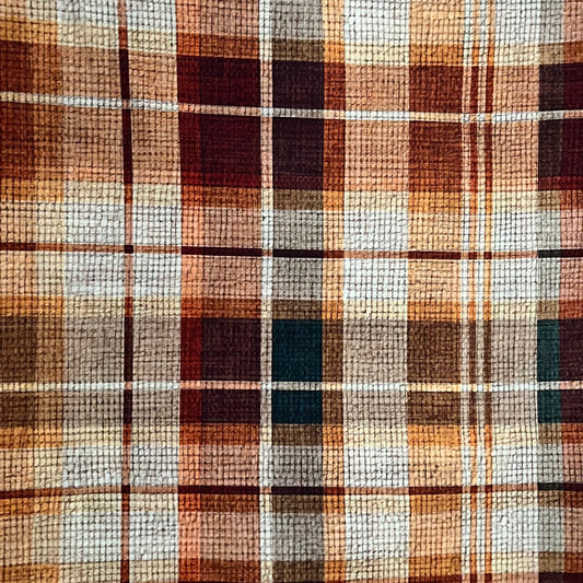 Auburn Plaid Twist Front Headband