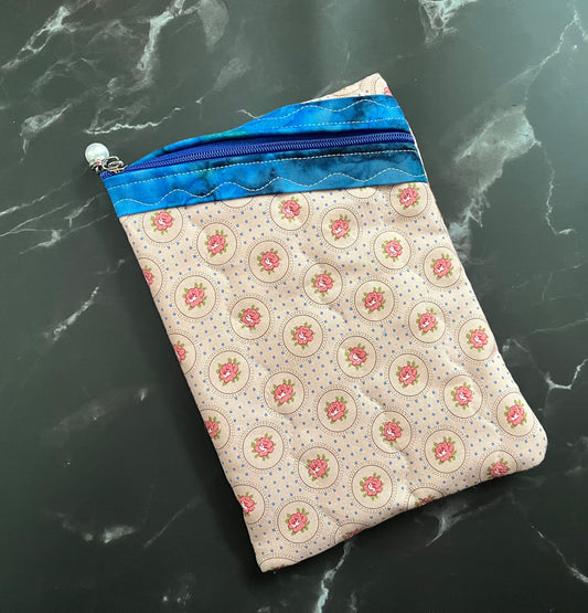 Pink Flowers Book Sleeve - Small
