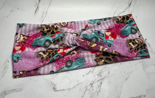 Valentine's Trucks Knot Headband