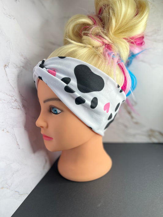Paw Print Twist Front Headband