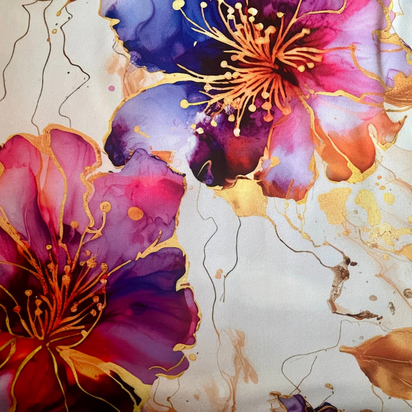 Alcohol Ink Flowers Knot Headband