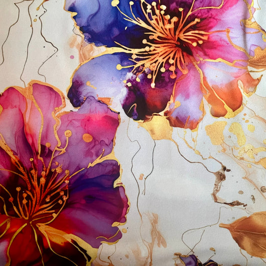 Alcohol Ink Flowers Knot Headband