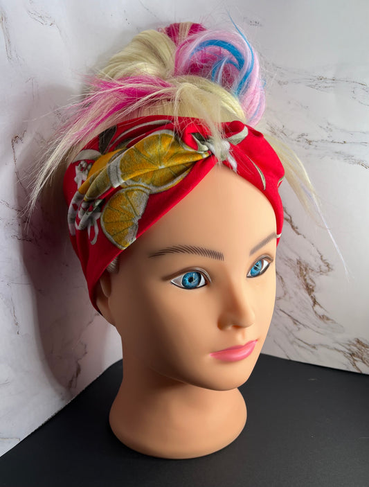 Lemons on Red Knot Headband